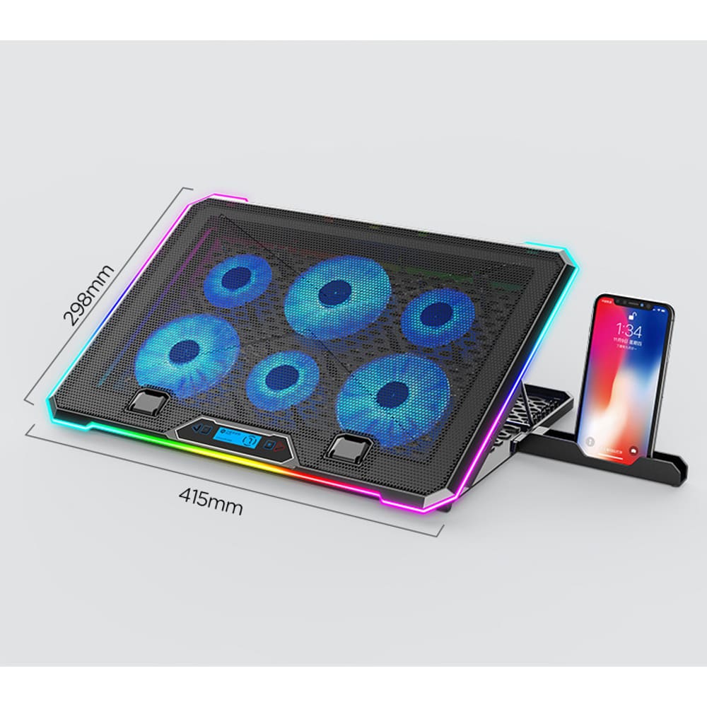 Suporte de refrigeração para laptop K15 com RGB e base de resfriamento