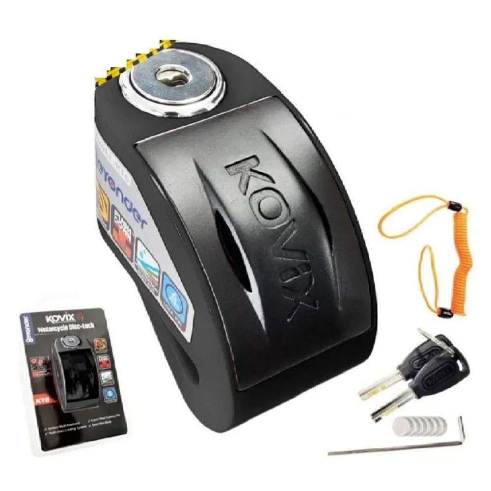 Trava De Disco Com Alarme - Kovix Kt6 - Bk