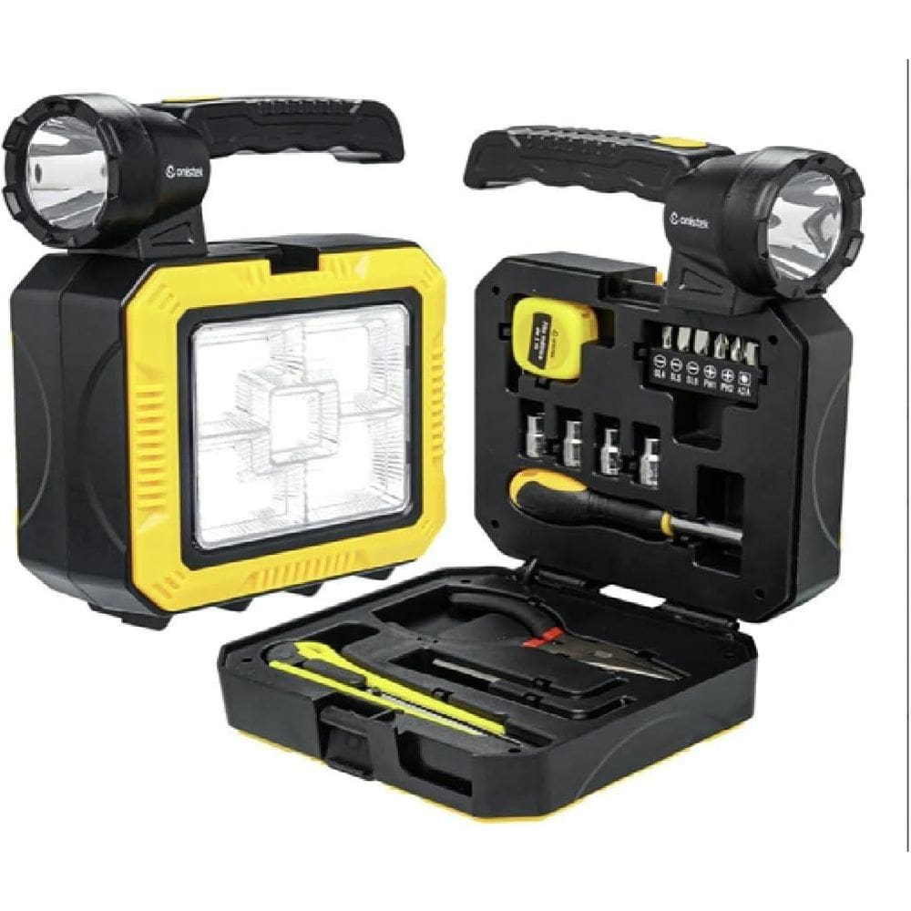 Lanterna Solar Led Com Caixa De Ferramenta Recarregável Usb