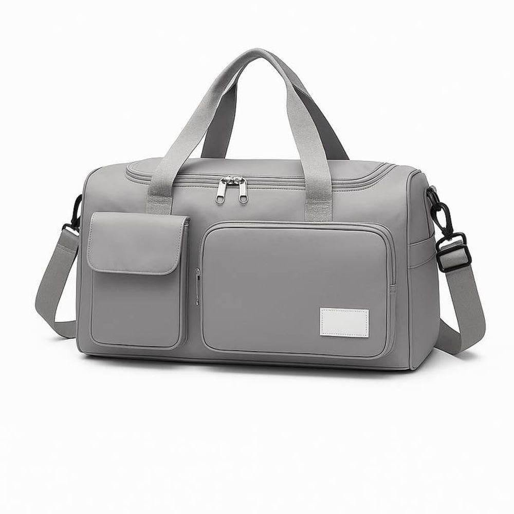 Bolsa De Academia Cinza Forrada Divisões E Bolsos Externos