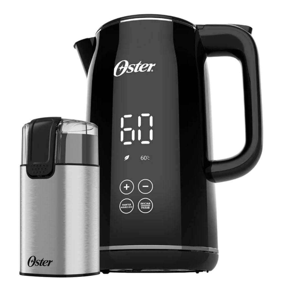 Kit Chaleira Digital 1,7L E Moedor De Café Elétrico Oster 220V