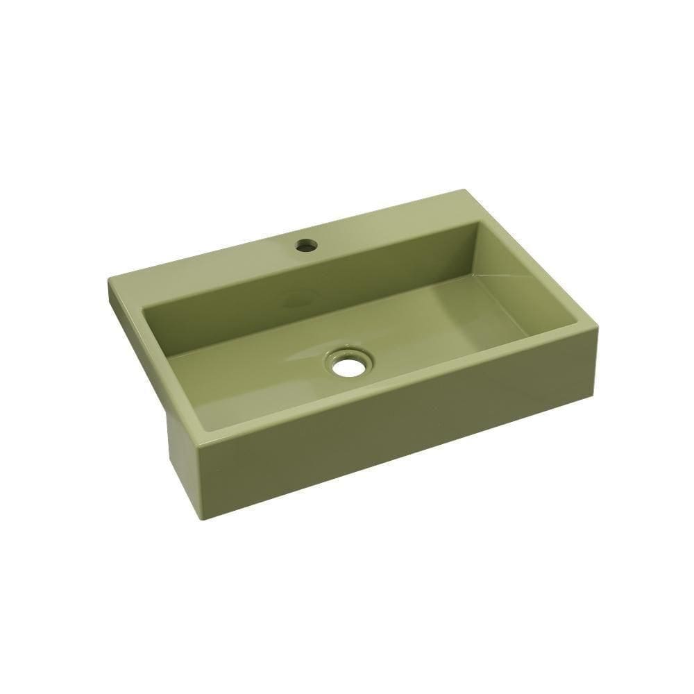 Cuba Semi Encaixe Retangular Xrt55w Colorida Verde Acqua