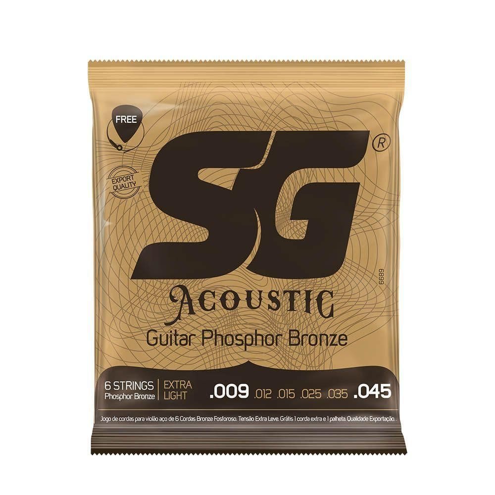 Corda Sg P/ Violão Aço Phosphor/bronze Extra Light 9/45 - Ec0469