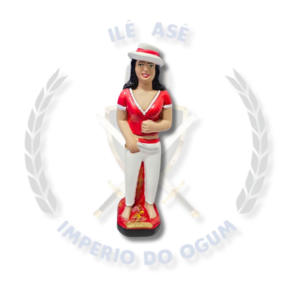 Imagem Gesso P.G 20Cm - Maria Navalha (Branco C/Verm)