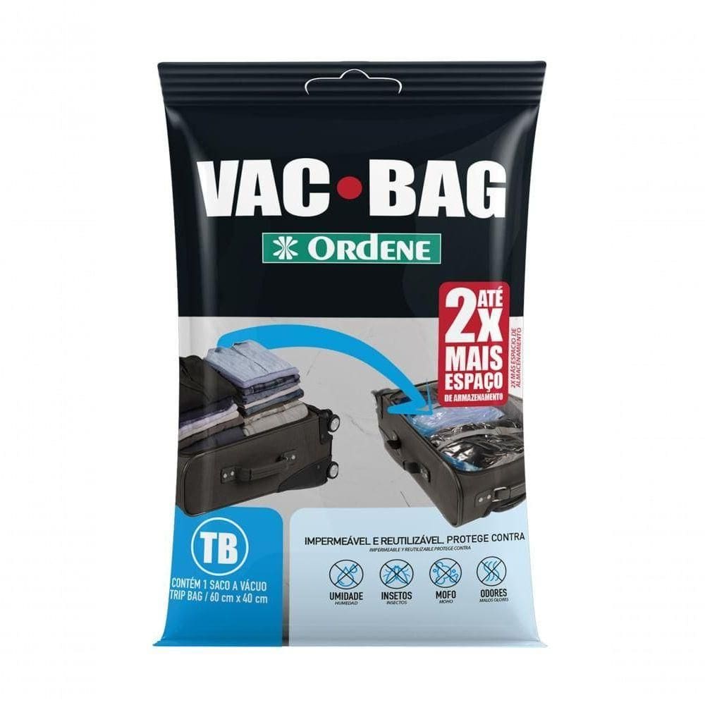 Saco A Vácuo Organizador Trip Bag Para Viagem Transparente 60x40cm Vac Bag Ordene