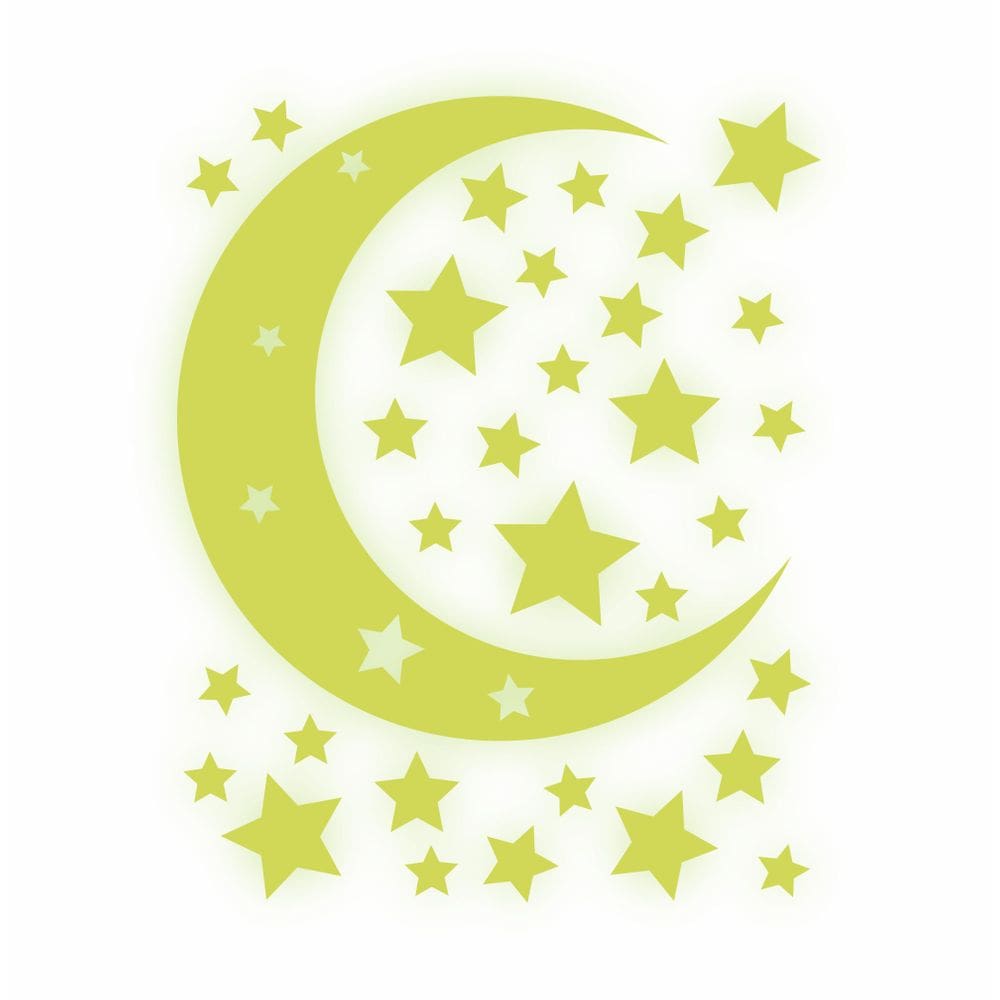Adesivo Decorativo Brilha No Escuro Neon - Estrelas - Lua