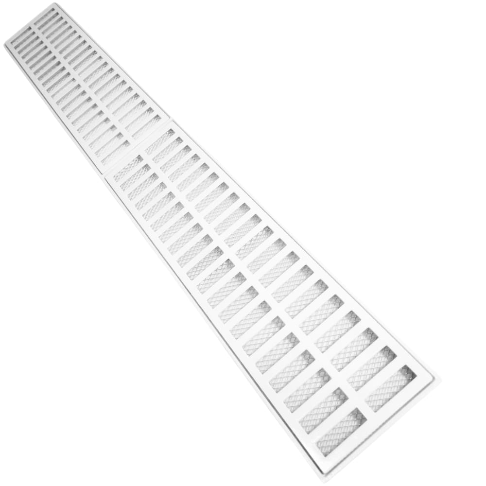 Ralo 15x100 Alumínio Branco para Escoamento de Água Chuva Quintal + Tela e Aro