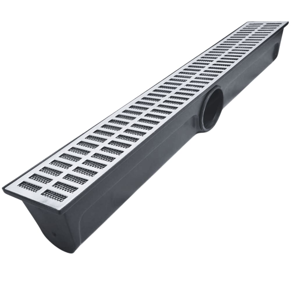 Ralo Linear 15x100 Alumínio Drenagem Externa 1 Saída Lateral 100mm com Tela