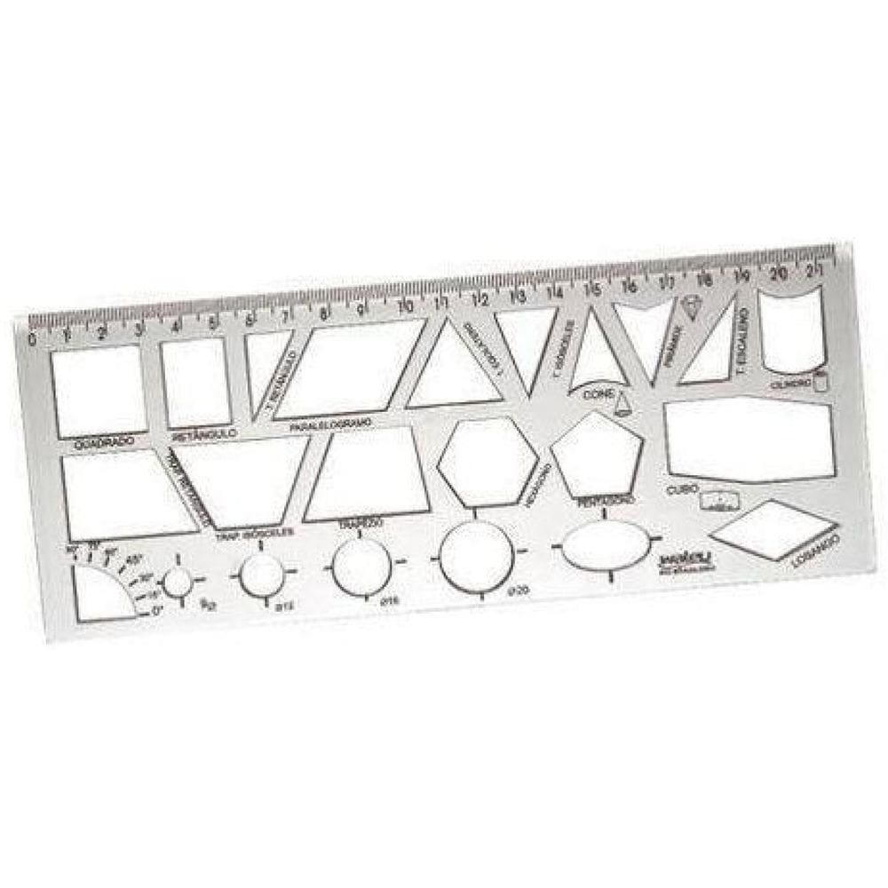Régua Geométrica Waleu
