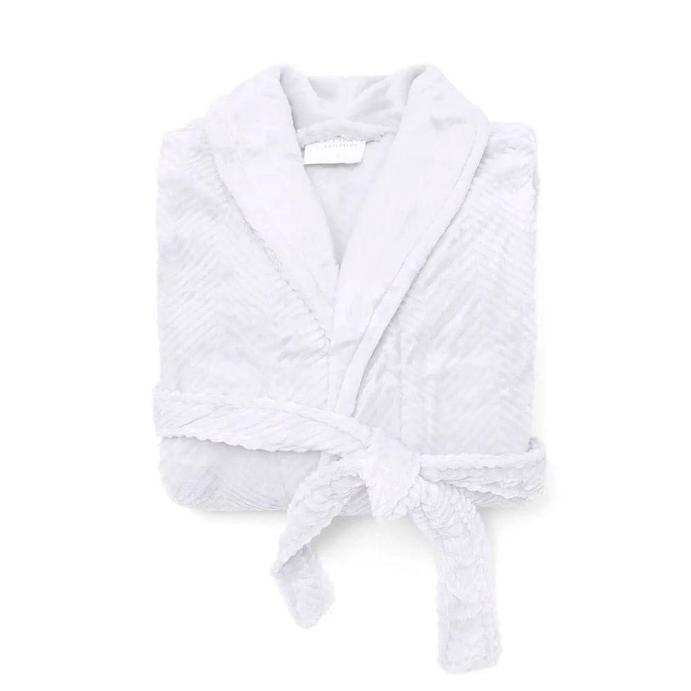 Roupão Buettner Feminino Microfibra Jacquard 100% Poliéster Adele Gola Xale Tamanho(p) Branco