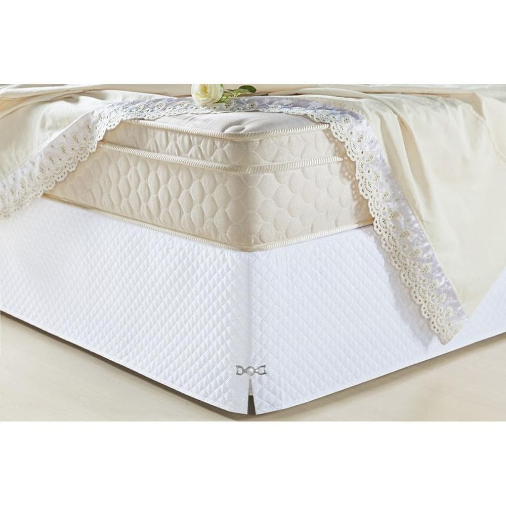 Saia Para Cama Box Queen Size Veneza Branco