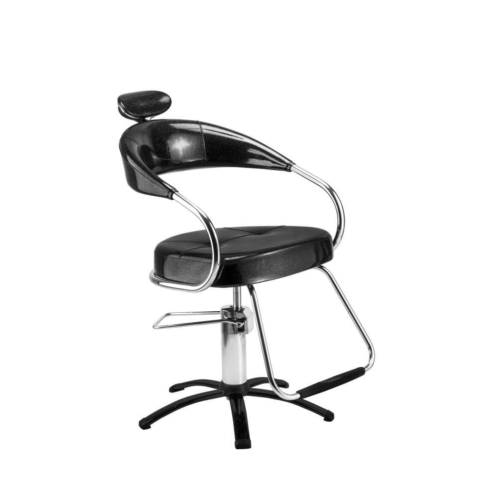 Cadeira de Cabeleireiro Hidráulica Dompel Futura Preto Glitter