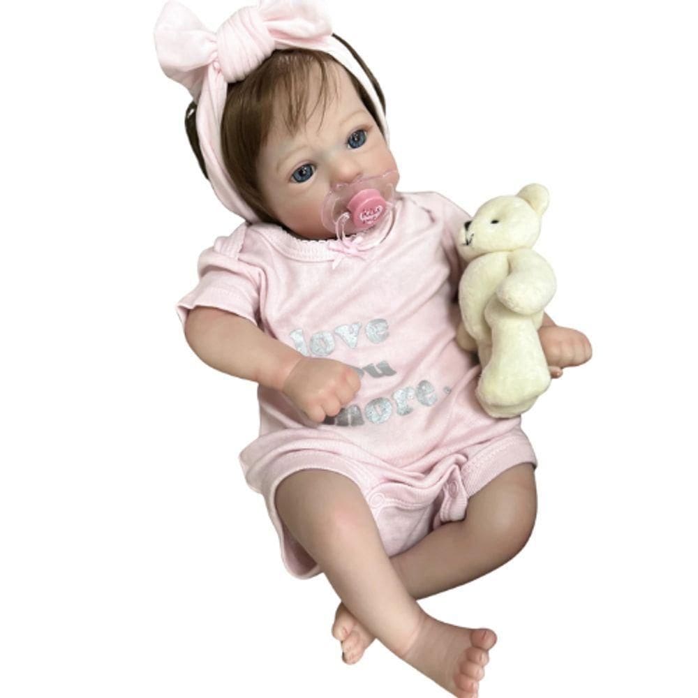 Bebê Reborn Menina Artesanal Realista Cabelo Implantado Fio A Fio