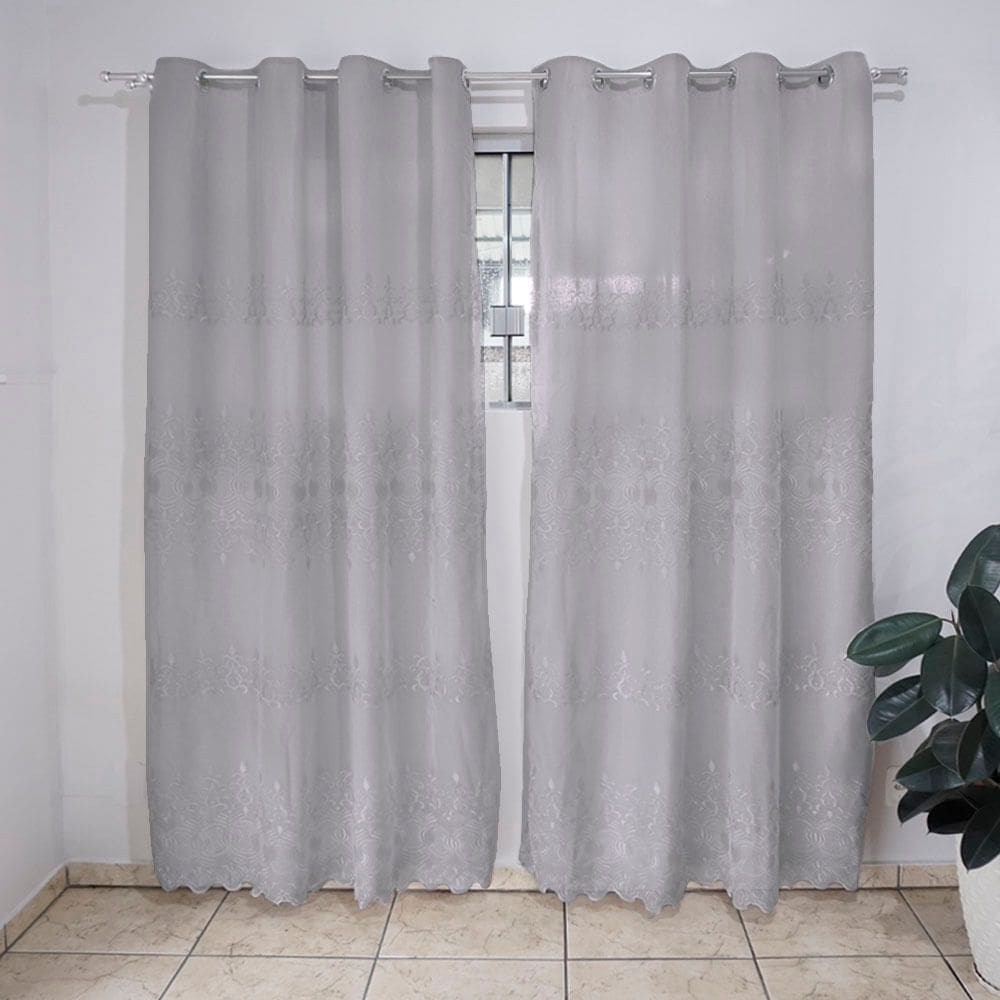 Cortina Para Quarto ou Sala Liz 400x250cm Cinza