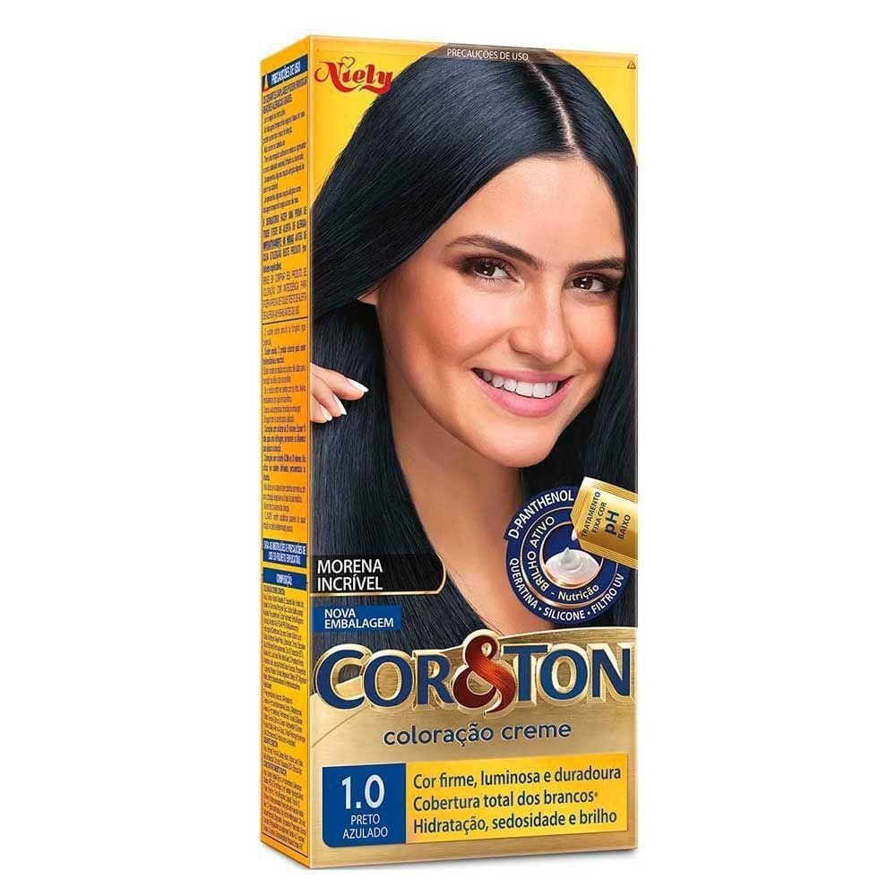 Tintura Creme Cor & Ton - Cor: 1.0 Preto Azulado