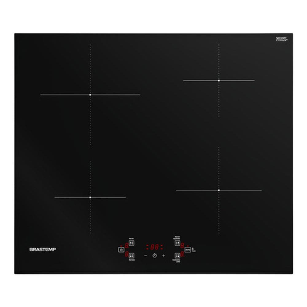 Cooktop Inducao 4 Bocas Vidro Black 220v 59x51cm - Brastemp