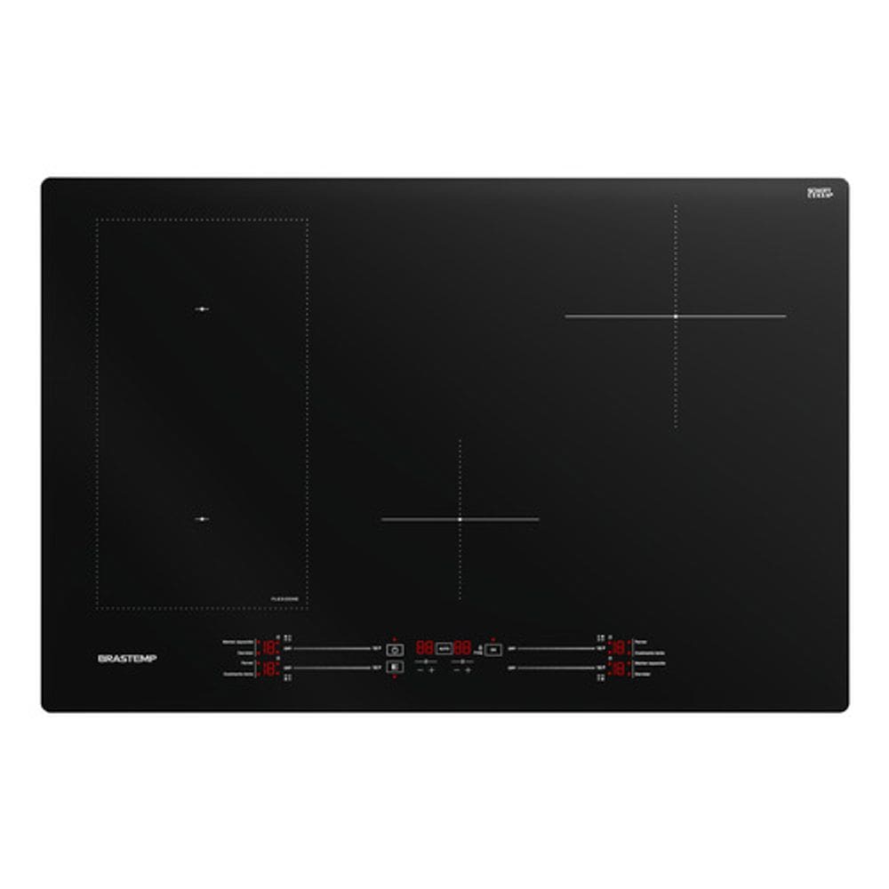 Cooktop Inducao 4 Bocas Vidro Preto 220v 77x51cm - Brastemp