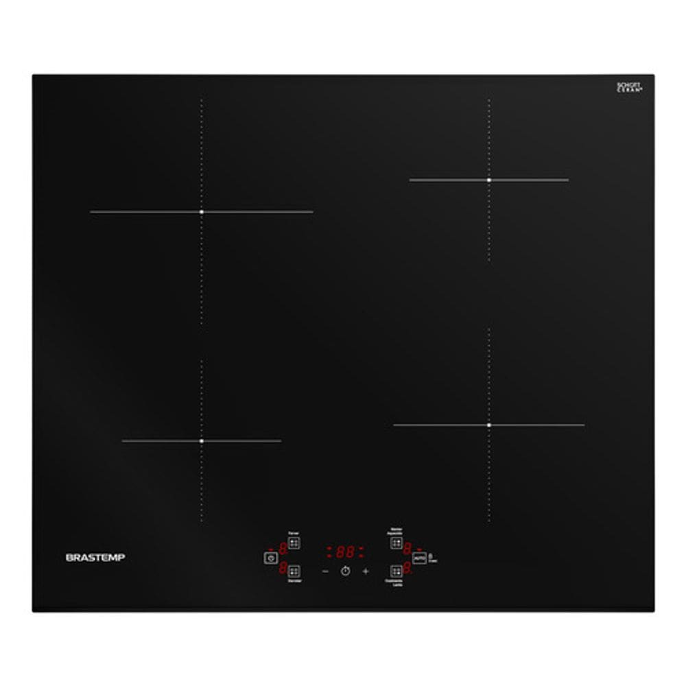 Cooktop Inducao 4 Bocas Vidro Preto 220v 59x51cm - Brastemp