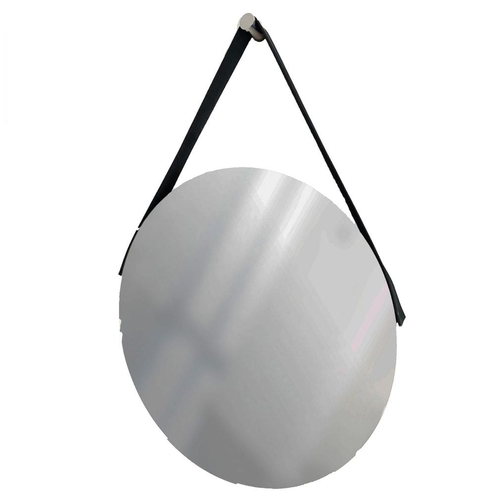 Espelho Decorativo Vintage Alça sintético Preta 40 Cm Redondo