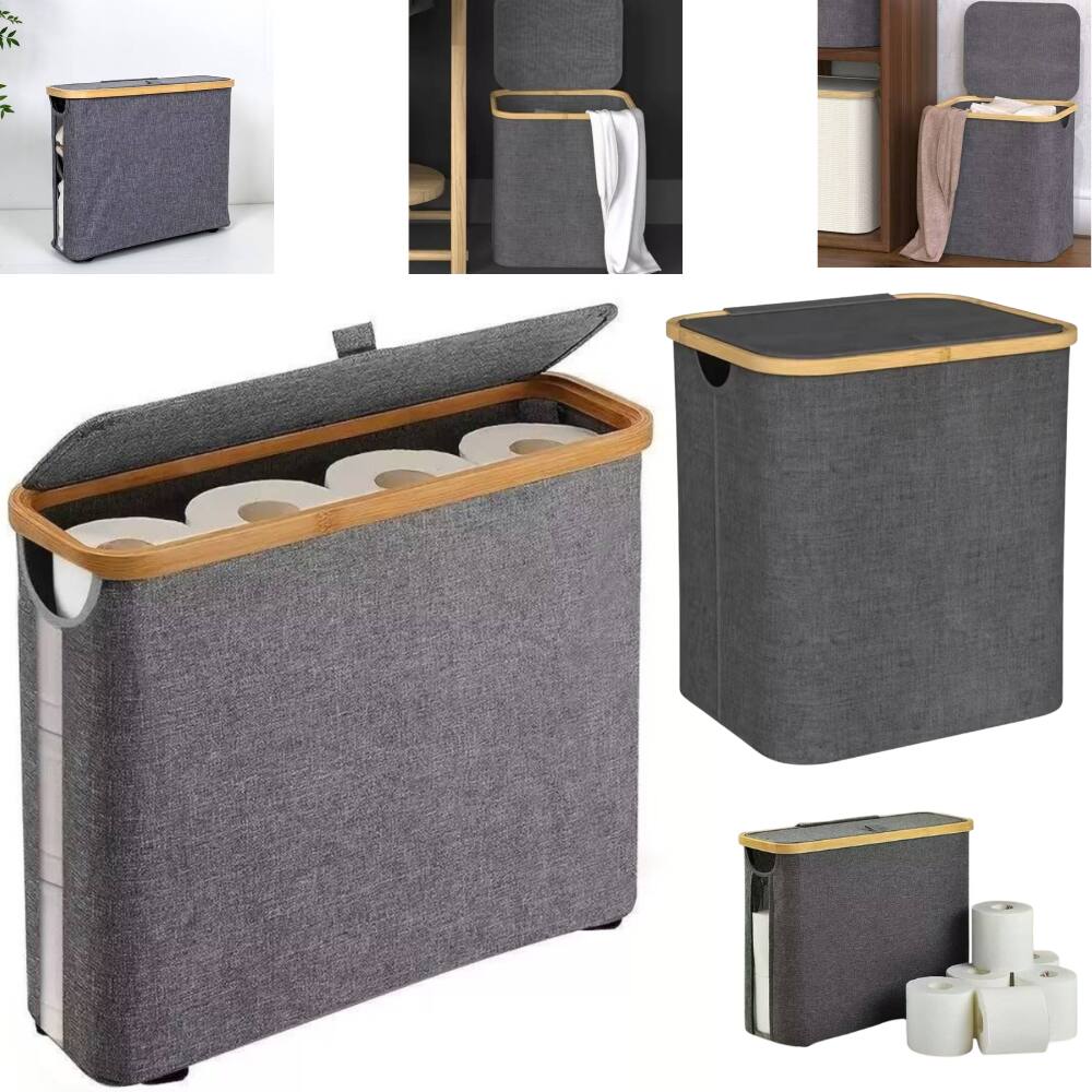 Cesto De Roupa Suja Multiuso Dobrável com Tampa Organizador Grande