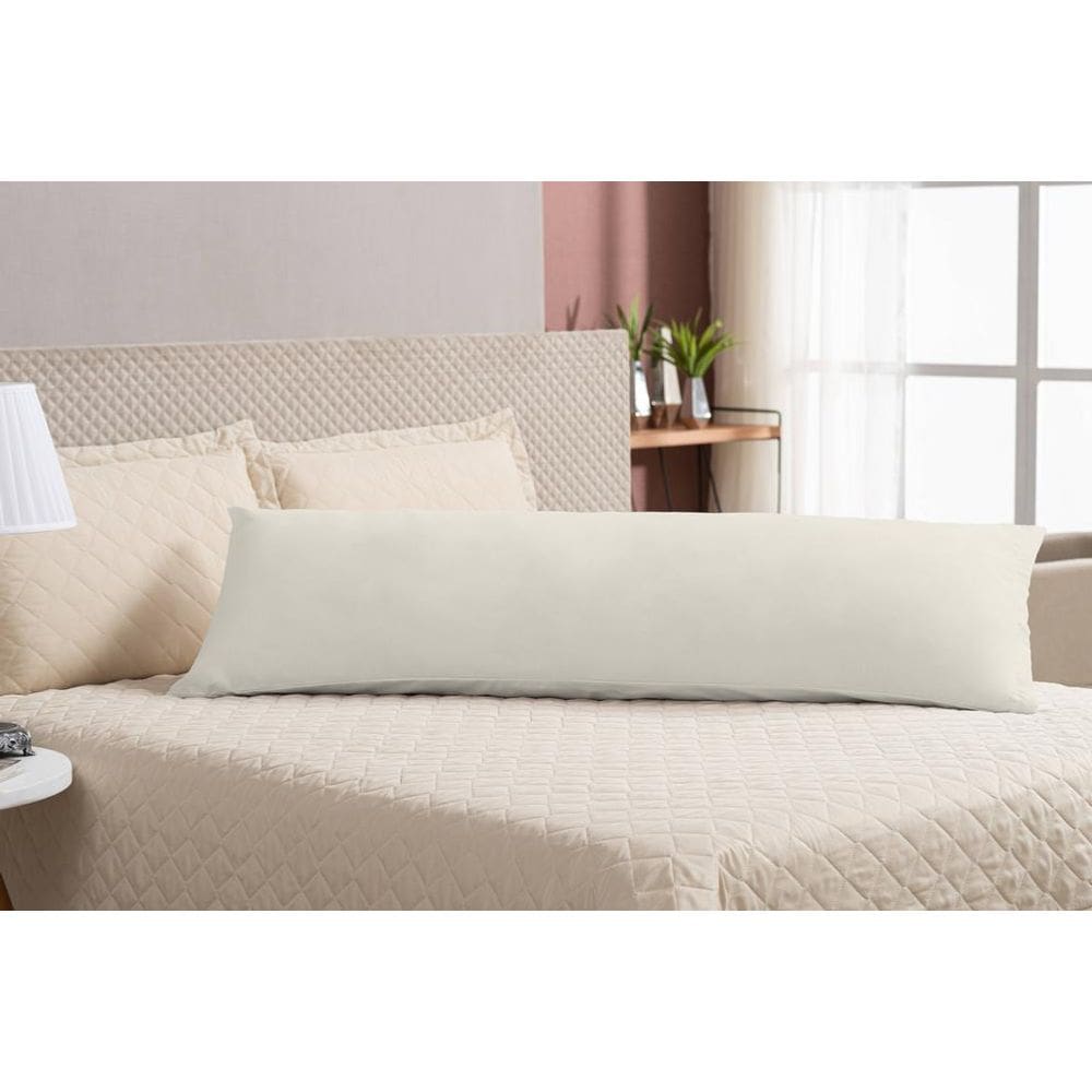Fronha De Travesseiro Ziper Percal 180 Fios Palha 90Cm
