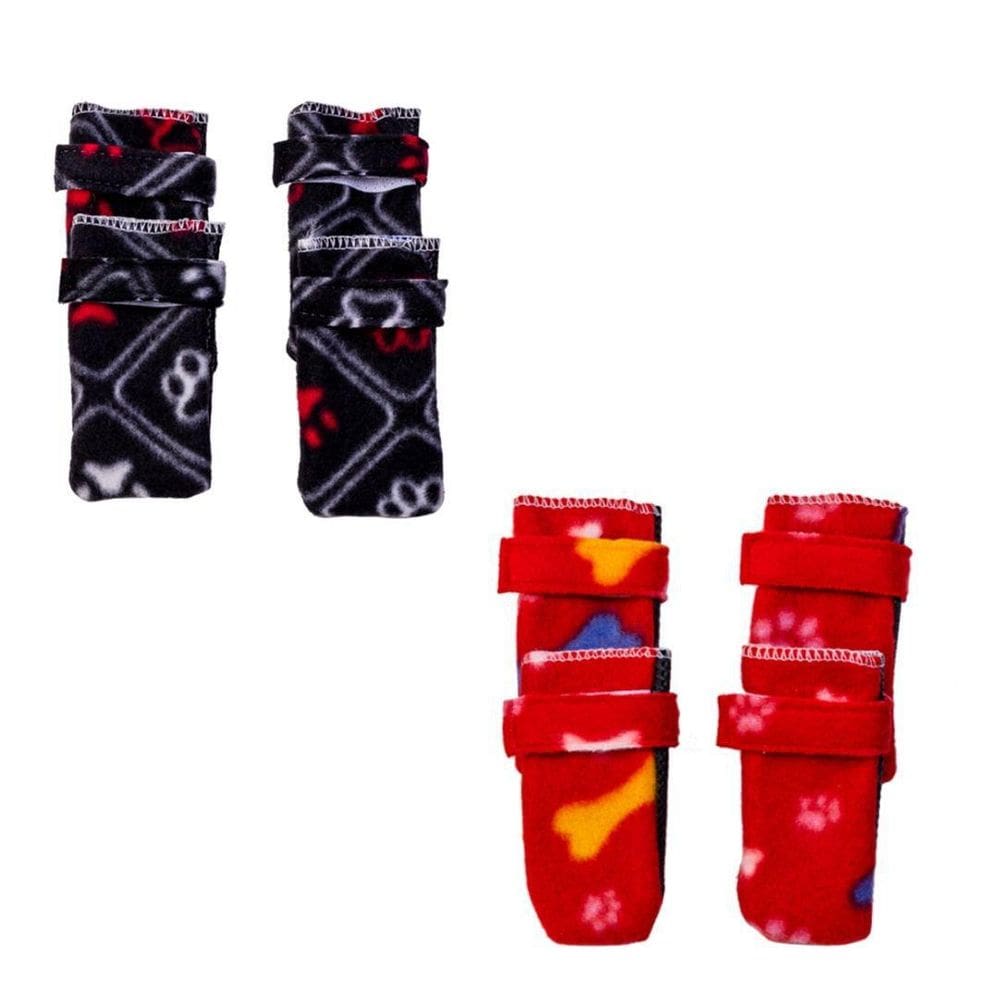 Kit 2 Sapatos Para Cachorro - Preto E Vermelho G