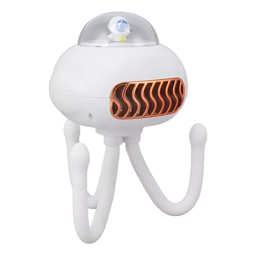 Mini Ventilador Elétrico Portátil Flexível Polvo Branco