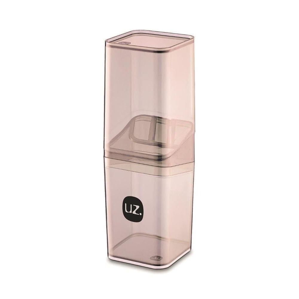 Porta Escova Com Tampa Slim Rosa Translucido De Plastico Uz