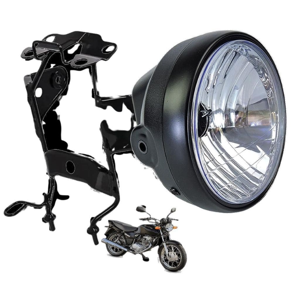 Farol Com Suporte Aranha Cg Titan 150 Anos 2004 Ate 2008