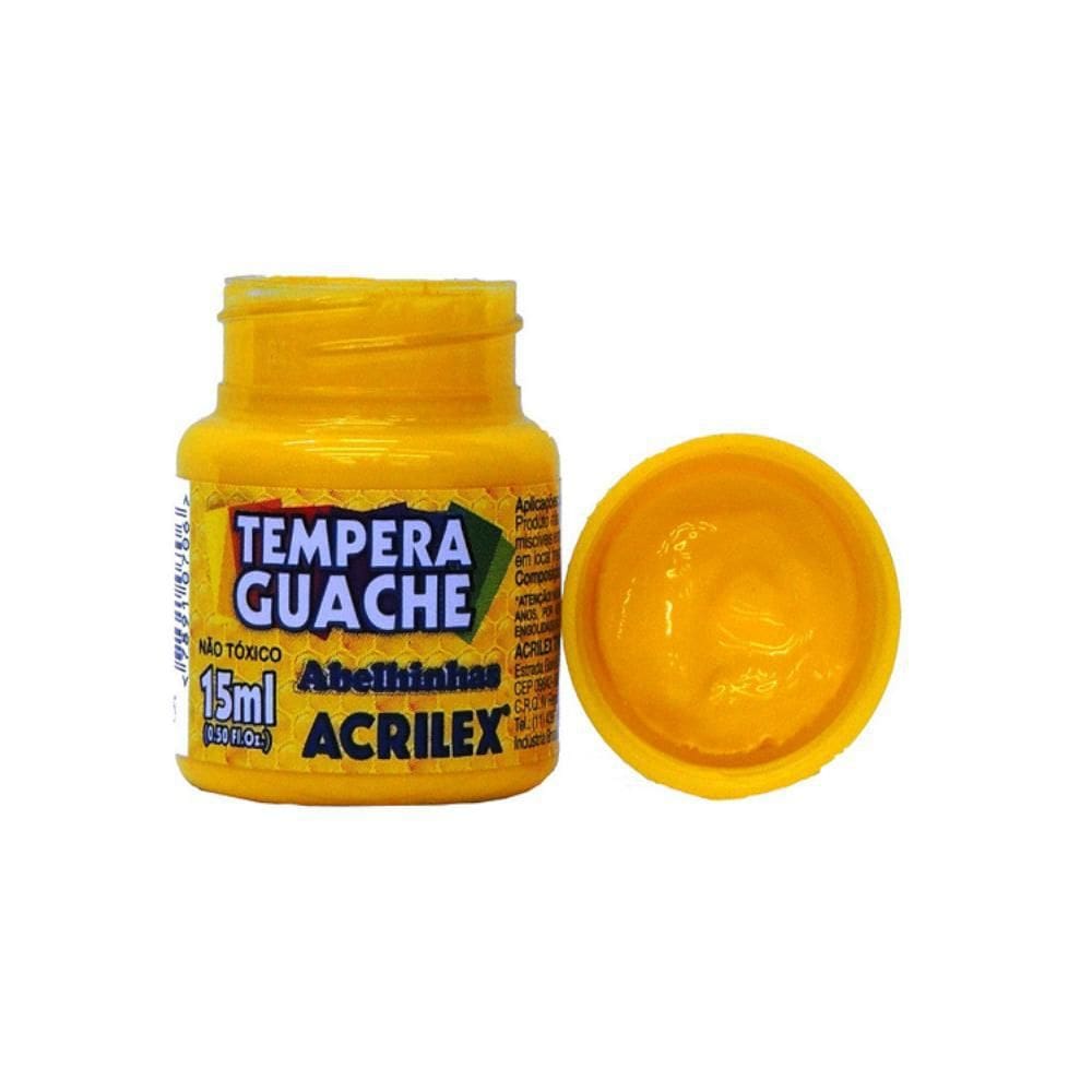 Tinta Guache 15ml Acrilex Amarelo Ouro com 12 Unidades