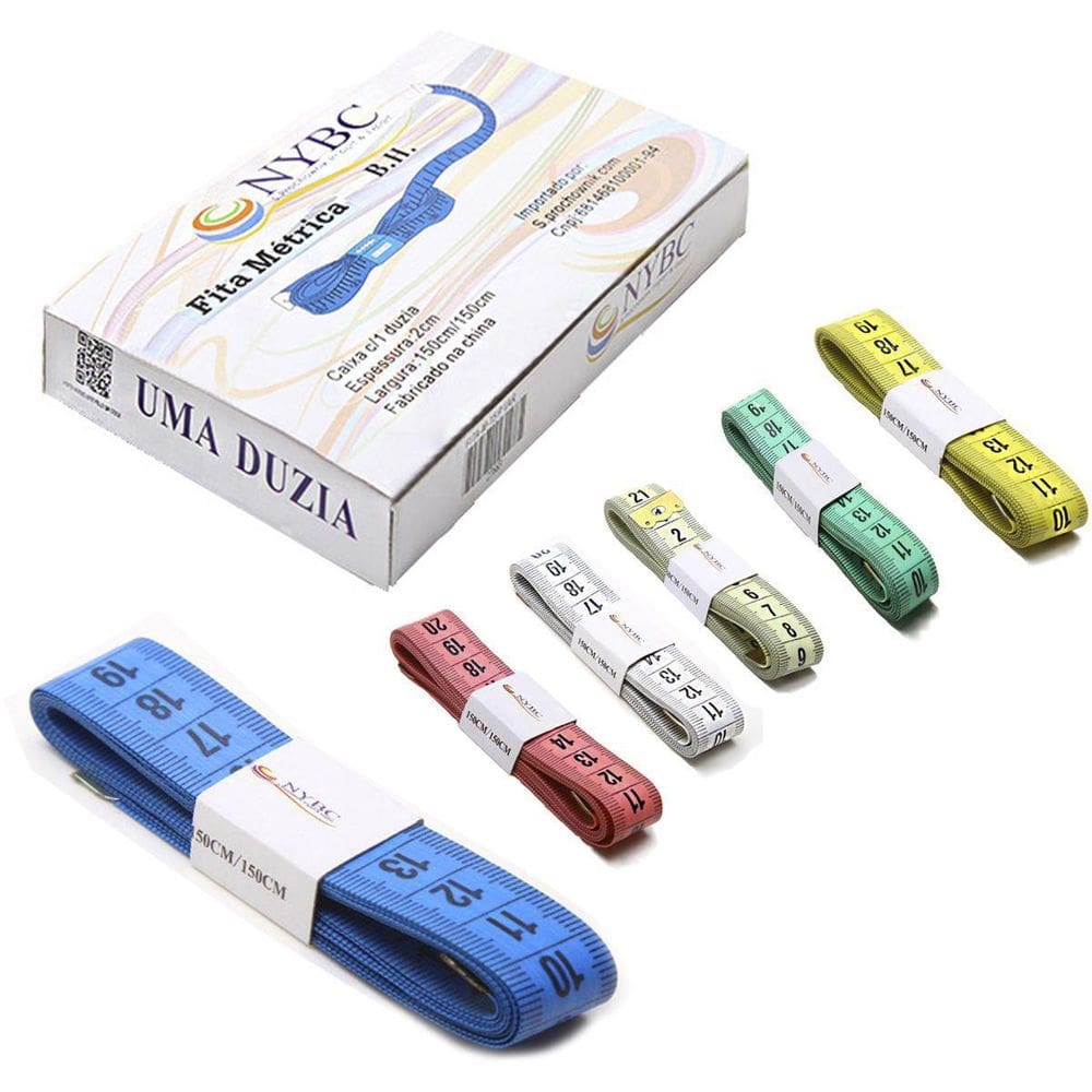 Fita Métrica Cores 1,50Mx2CM - 12 Unidades