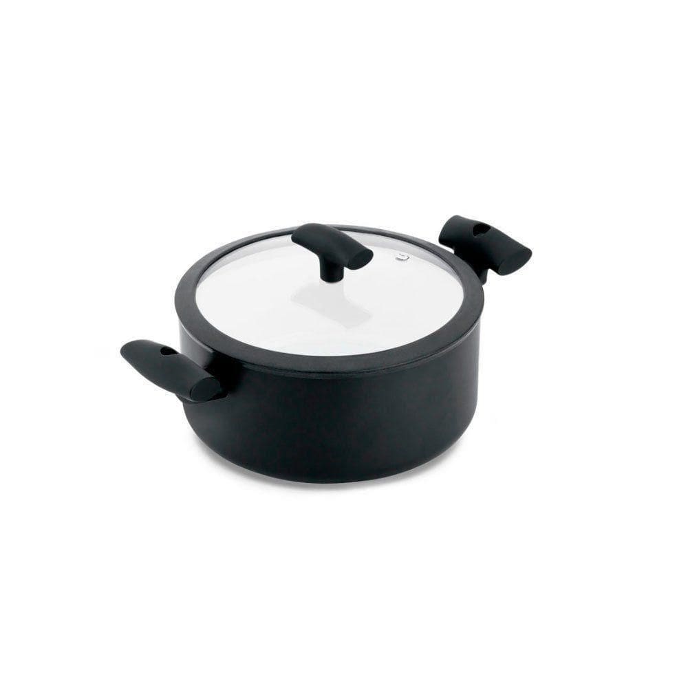 Panela Caçarola Mundial PA-300 24cm Antiaderente - Preto 5L