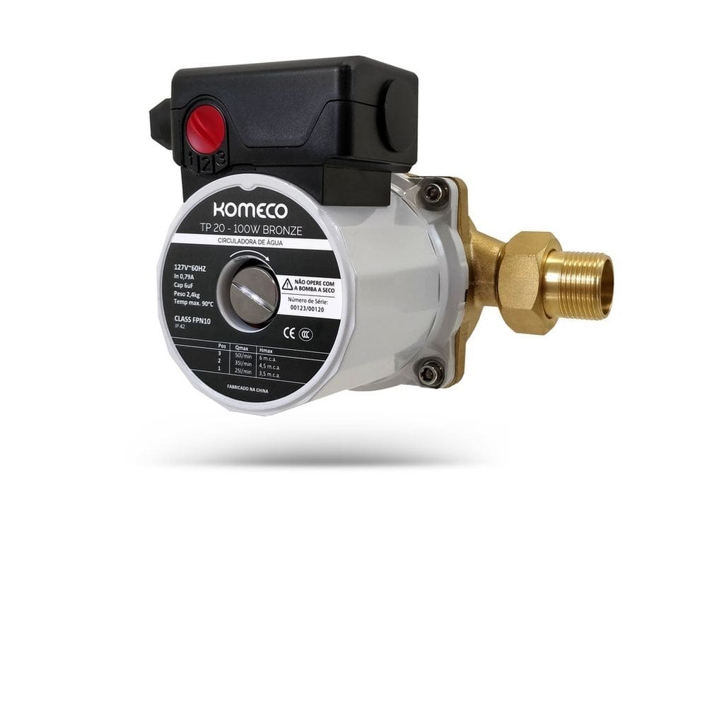 Mini Bomba Komeco Tp20 Circuladora de Água Quente Fria Bronze 127V