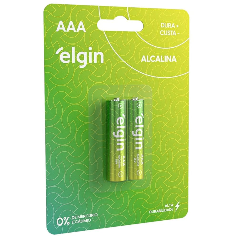 Pilha Alcalina Palito AAA Cartela 02UN ELGIN