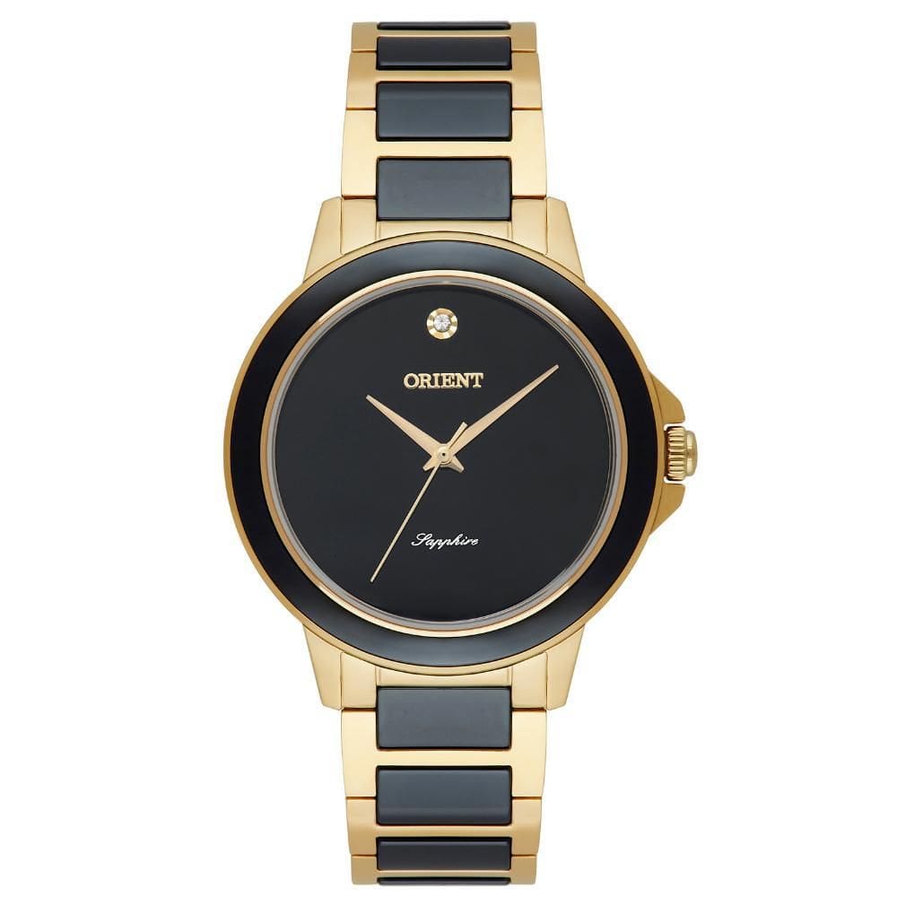 Relógio Feminino Orient Analógico Preto e Dourado 3,5cm 50m