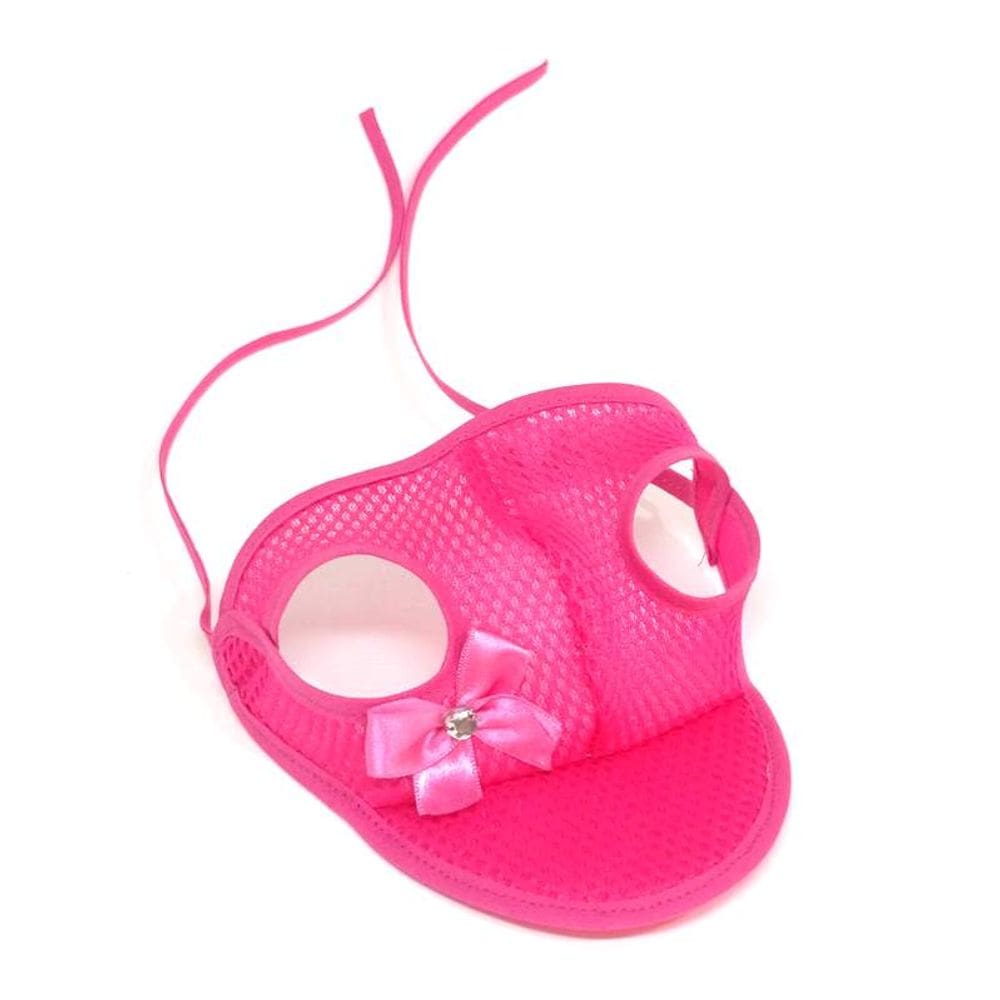 Boné para Cachorro com viseira cor rosa aerado tamanho M