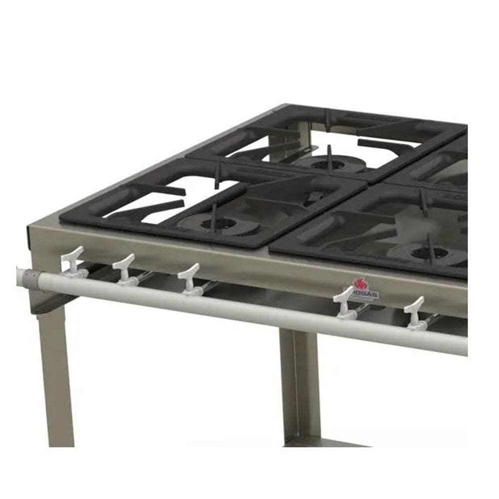 Fogão Profissional Progás 6 Bocas Simples Baixa Pressão Inox sem Forno – PMINOX-600F