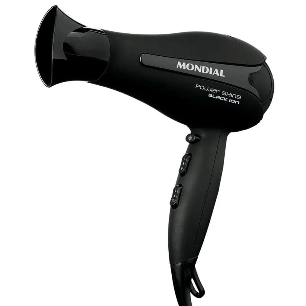 Secador de Cabelo Mondial Power Shine Black íon 3 Temperaturas + 2 Velocidades 2000W 127V - SC-13