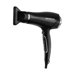 Secador de Cabelo Mondial Chrome Black 2000W Preto/Prata 220V - SCN-04