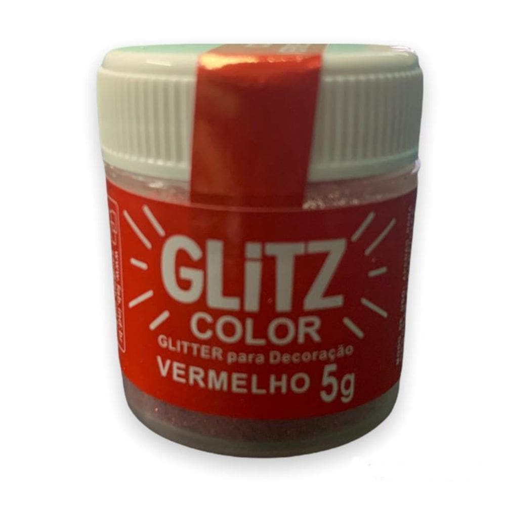 Corante Em Pó Glitz Fab Brilho Para Decoração Vermelho