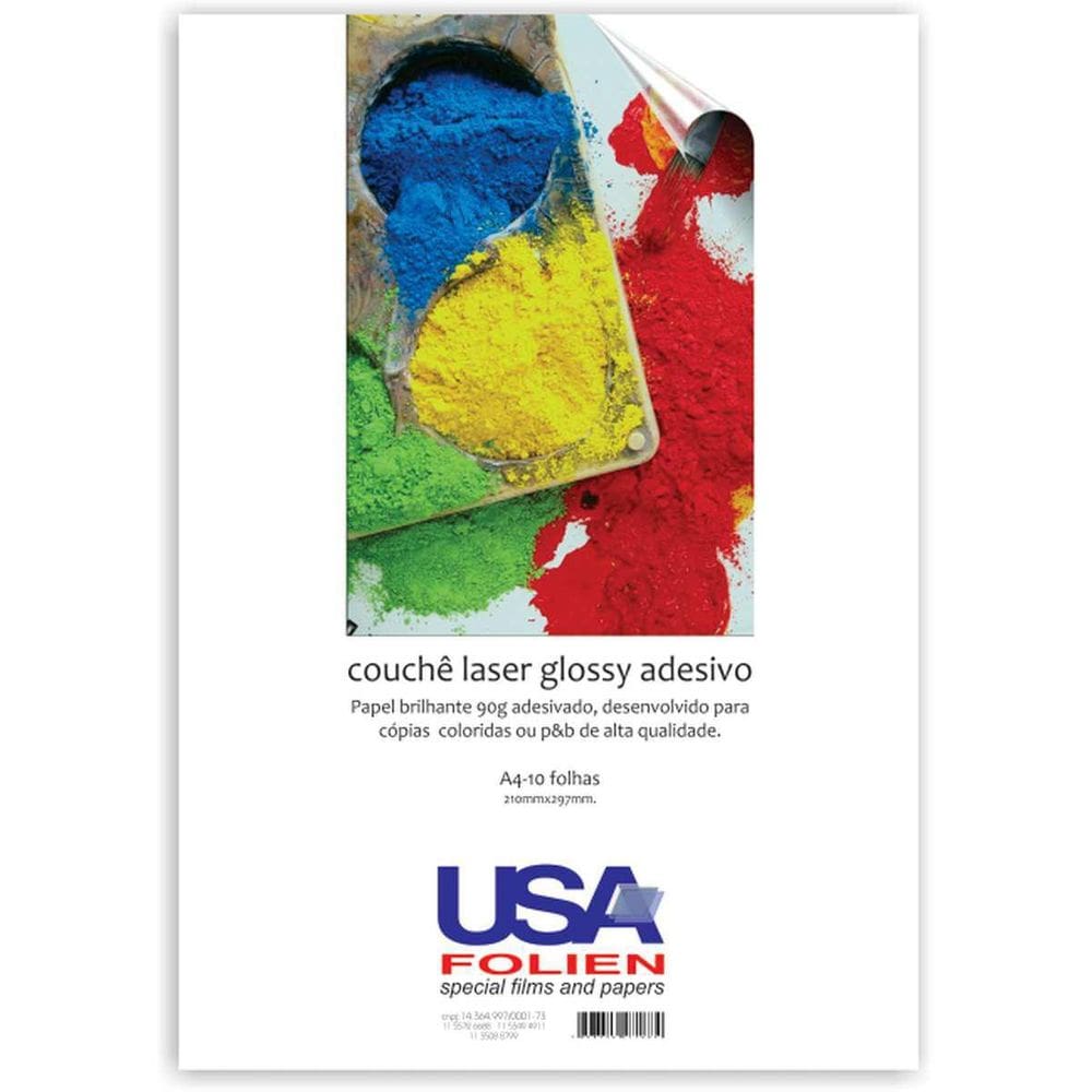 Papel Fotográfico Laser A4 Glossy Couche Adesivo 90G