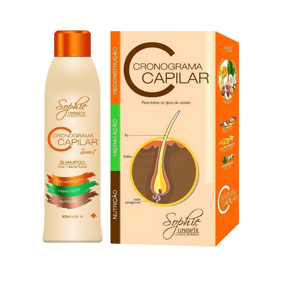 Combo Cronograma 300g + Shampoo MultiBeneficios 500ml Sophie Cosmetic