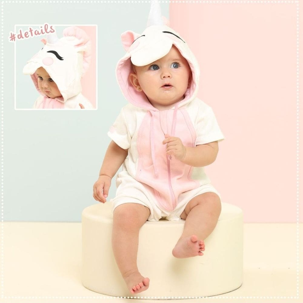 Macacão bebê infantil kigurumi verão - Panda - Elefante