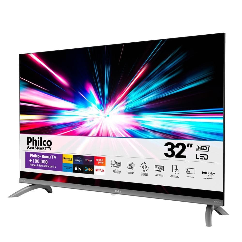 Smart TV Led 32” HD Philco PTV32CRA Preta