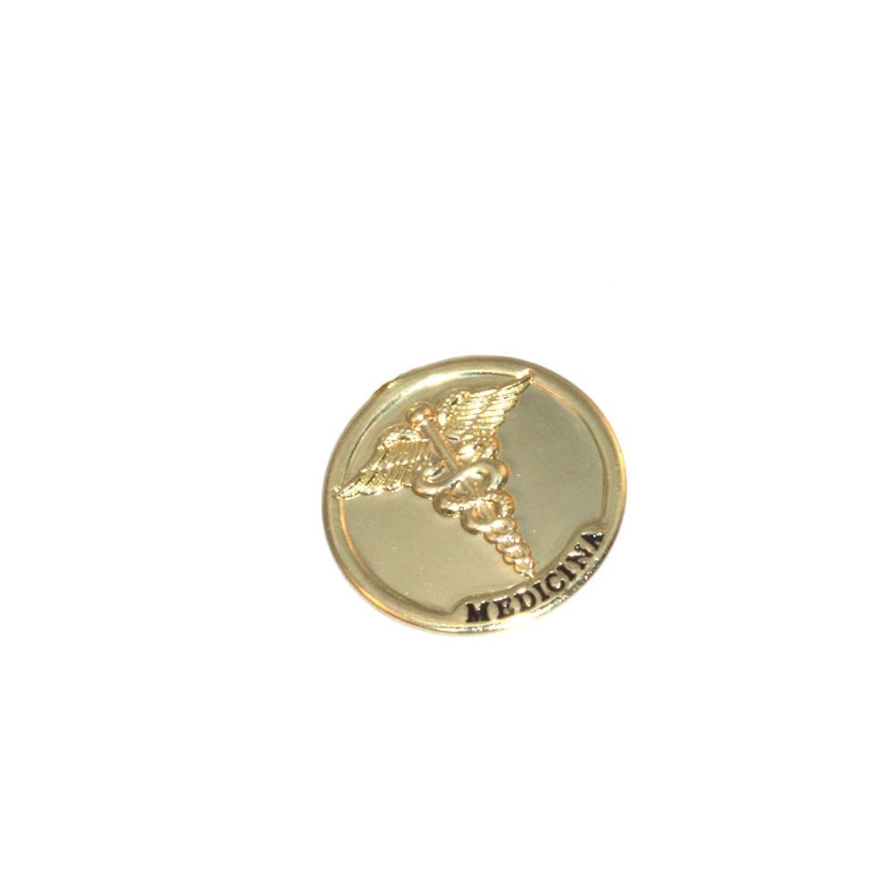 Broche Botton Medalha Medicina Enfermagem Folheado Ouro 18k