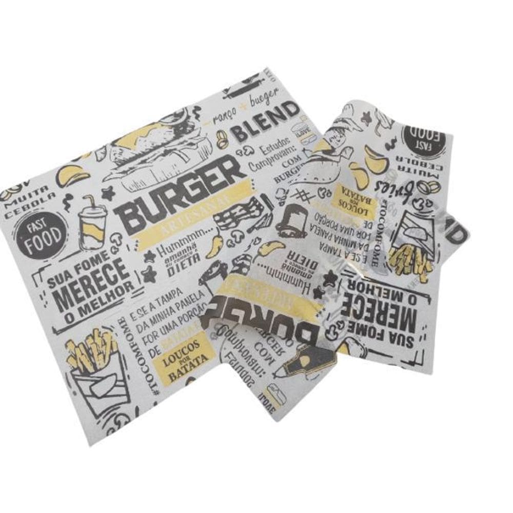 Papel Acoplado Manteiga 100 Un Embrulhar Hamburguer Lanche