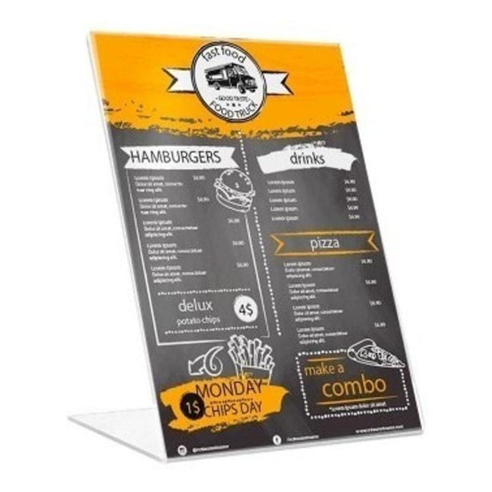 Display De Pvc Tipo L A5 Vertical  15X21Cm  2 Peças