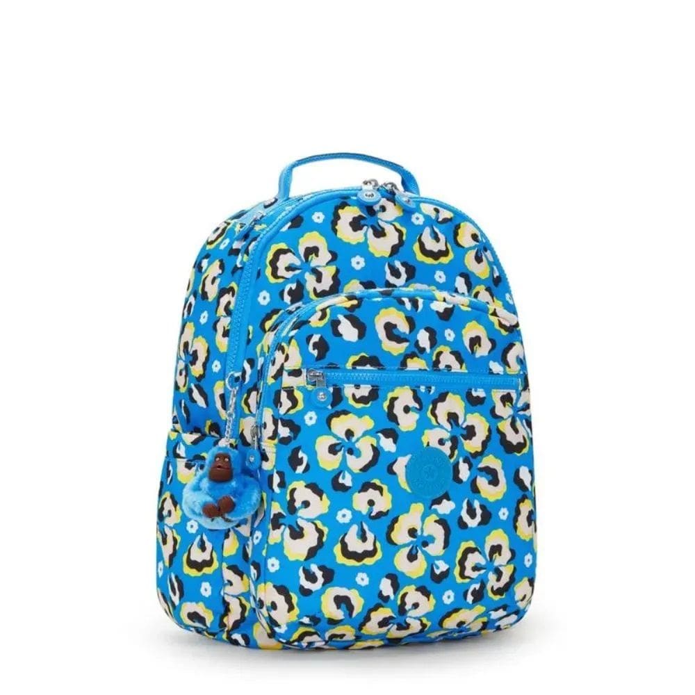 Kipling Mochila Seoul Leopard Floral com Porta Notebook