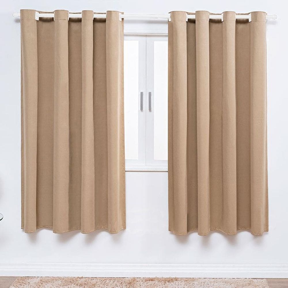 Cortina Varão Ilhos Bebe E Criança Janela Até 1,5M Bege