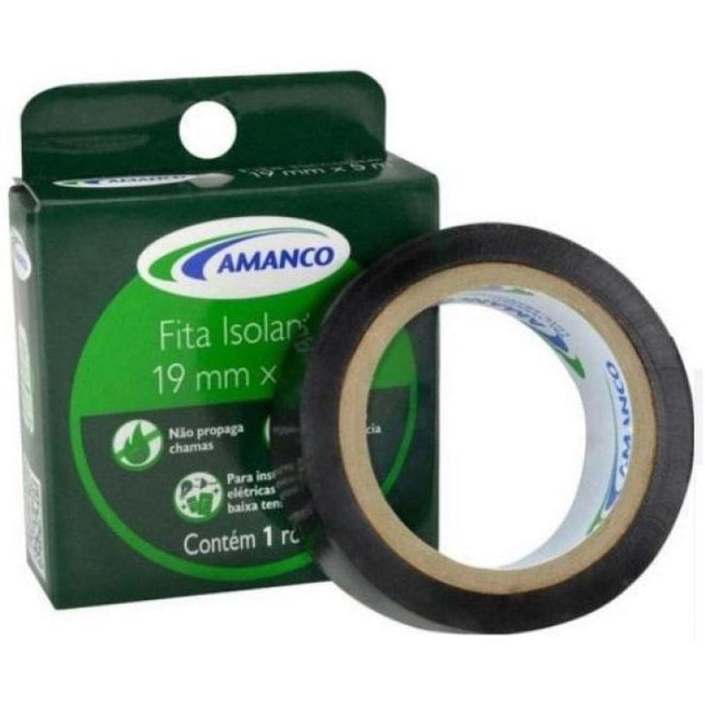 Fita Isolante Amanco Rolo 5M 19Mm Kit Com 12 Unidades